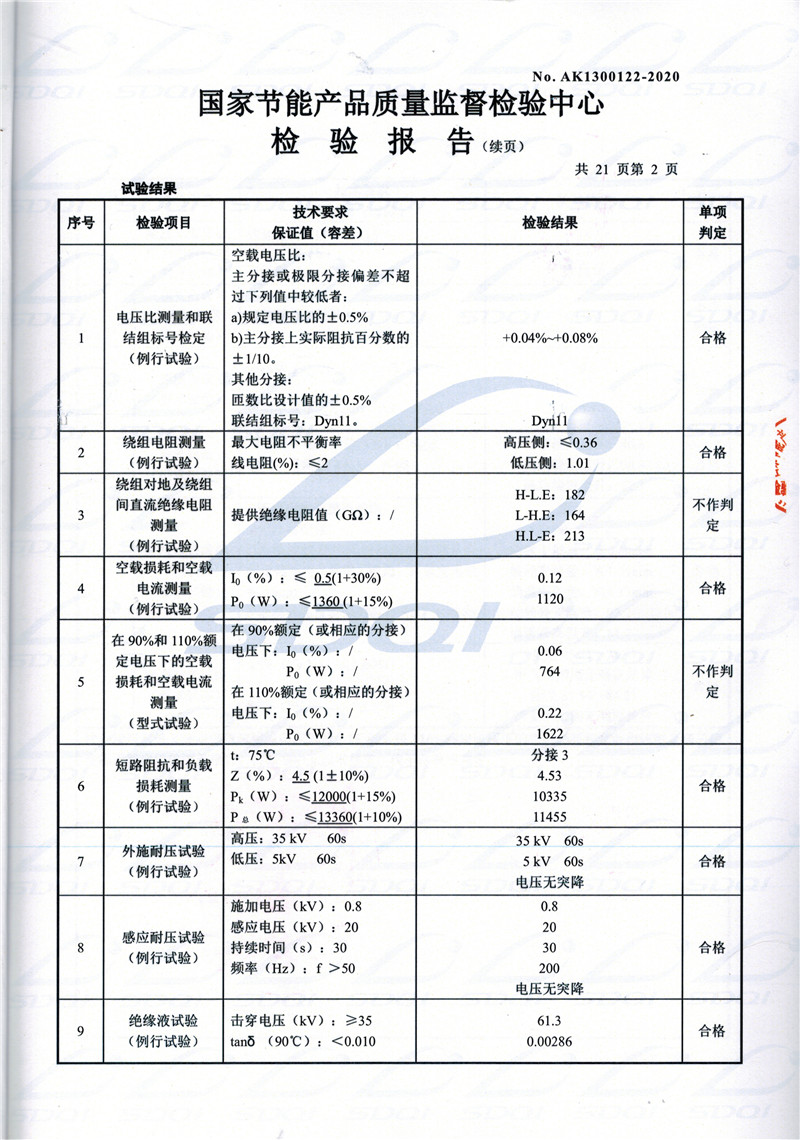 高低压试验报告-S11-1250叙永叙永叙永油浸式变压器-2.jpg